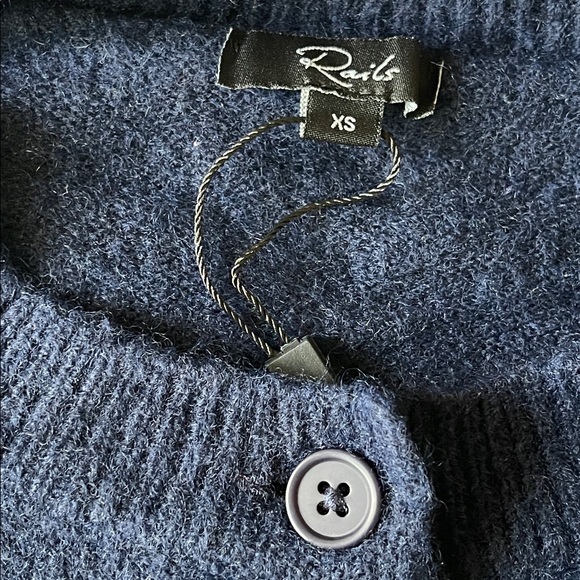 RAILS Matilda Cropped Cardigan Sweater In Navy Blue size XS - Picture 8 of 10